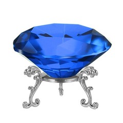 Diamond pen holder 80mm with silver base 19mm, dark blue for gift