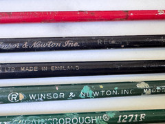 Used Lot 21 Water/Oil/Craft Paint Brushes, Grumbacher, Winsor, Delta, Langnickel