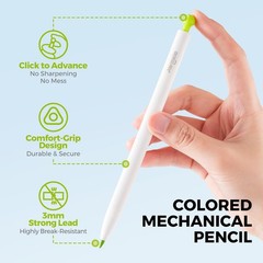 Mechanical Colored Pencils for Kids 24 Count, Erasable Oil-Based Pastel Penci…