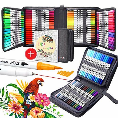 MARKERS PENS Dual Brush Watercolor Art Fineliner Calligraphy 100 Colors ZSCM