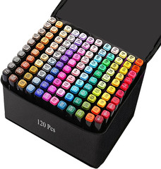 Alcohol Markers, 120 Colors Art Drawing Markers Set for Kids Adults Dual Tip Per
