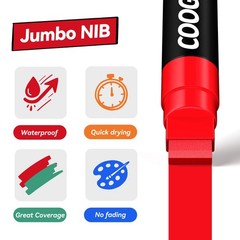 8 Vibrant Colors Jumbo Poster Markers, 15MM Thick Permanent Acrylic Graffiti …