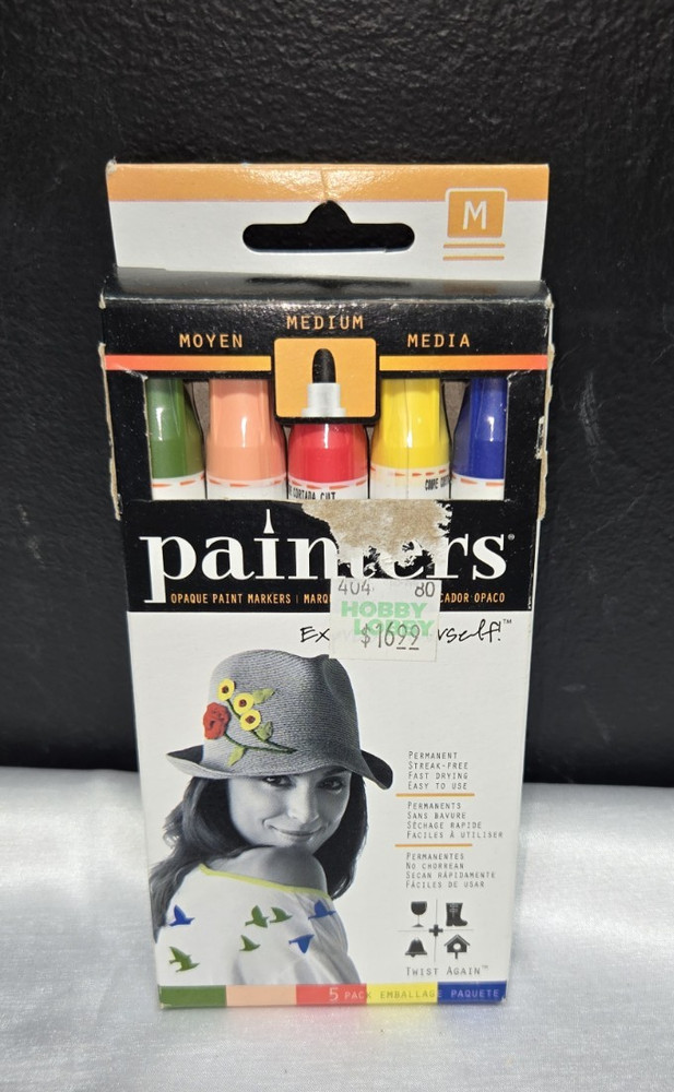 Painters Medium Point Assorted Color Permanent Paint Pens, 5 Count