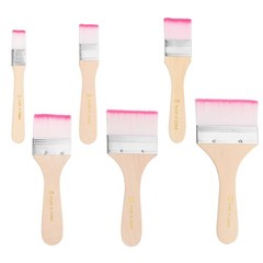 6 Pcs 5.4/5.7/5.9/6.2/6.5/7 in Paint Brush Set Nylon Bristle, Red/White