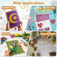 10 Sheet A4 Glitter Pink Card Stock, 8″x11″ Paper for DIY Crafts
