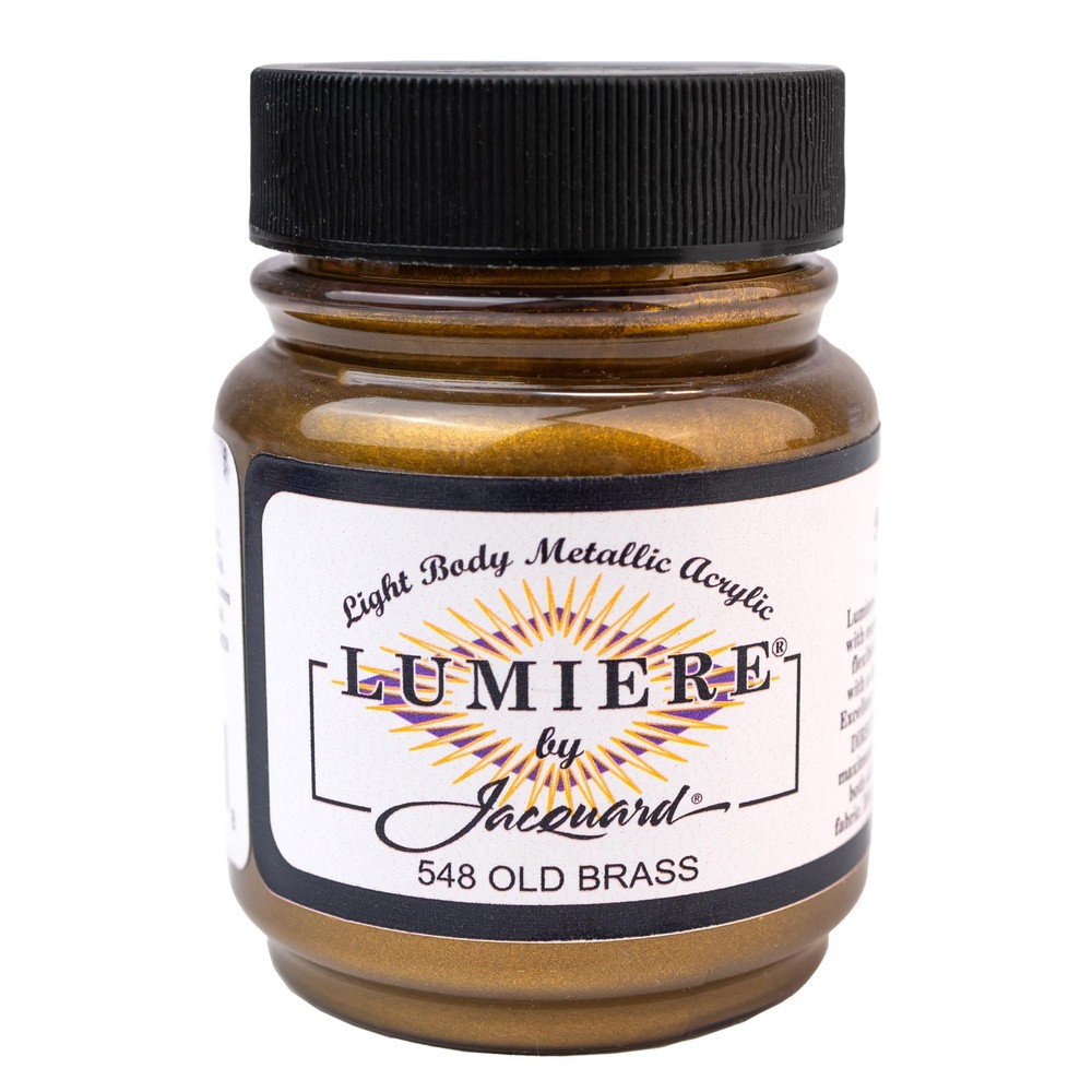 Jacquard Lumiere Metallic Shimmer Paint 2.25oz Old Brass Durable Acrylic