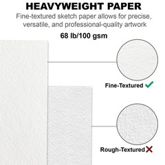 9″ x 12″ Sketch Book, Top Spiral Bound Sketch Pad, 1 Pack 100 Sheets 68lb/100…