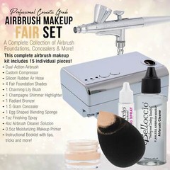 Belloccio AIRBRUSH Fair FOUNDATION MAKEUP SYSTEM Compressor Blush Bronzer Kit
