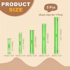 4/5.1/6.3/7.1/8/9.4 Inch 5 Pcs Silicone Elastic Rubber Wrapping Bands, Green
