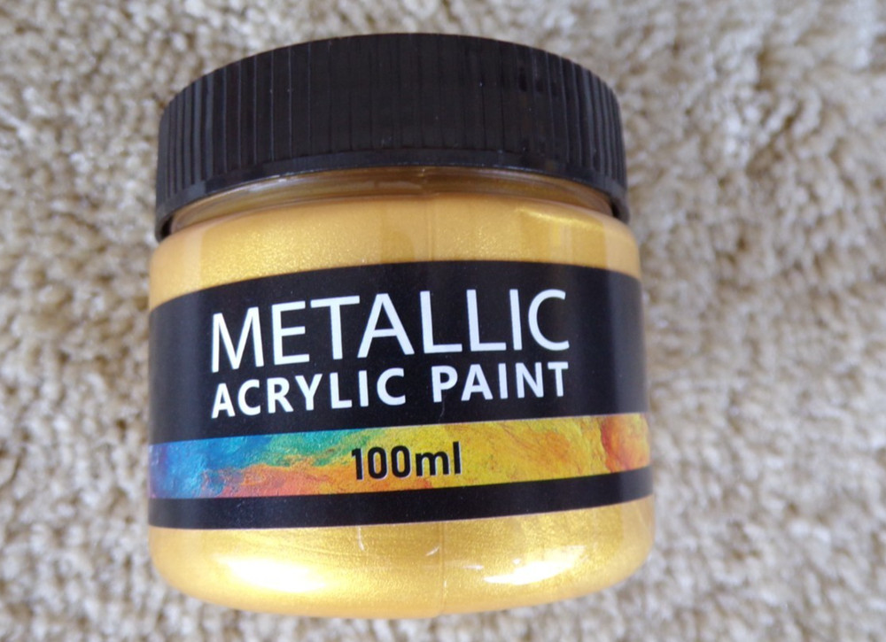 Acrylic Paint Metallic Gold, 100ml @h27