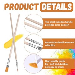 40 Pcs Paint Brushes Bulk – 20 Flat Nylon Paint Brush and 20 Tip Paint-Brush