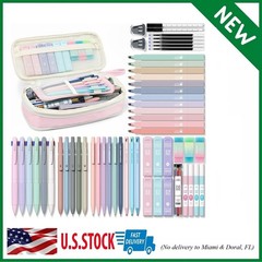56 PCS Aesthetic School Supplies with Cute Pencil Case, 6 Multic