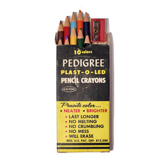 Empire Pencil Pedigree Plast-O-Led 10 Color Pencil Crayons no. 1229 w Sharpener