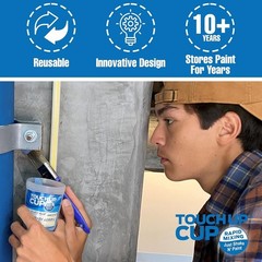 Touch Up Cup Empty Plastic Paint Storage Containers 3 Count (Pack of 1), Blue