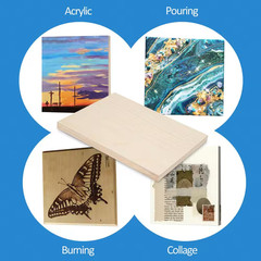 3/4 In. X 9 In. X 12 In. Birch Wood Unfinished Canvas Panels for Painting, Pouri