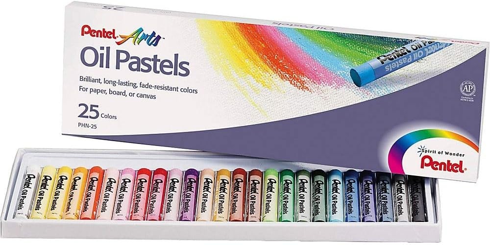 Pentel Arts Oil Pastel Set, Assorted 1 Count (Pack of 25), Colors