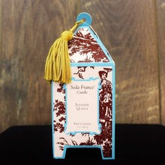 Seda France Classic Toile Japanese Quince Mini Pagoda Candle 2 ounce, White