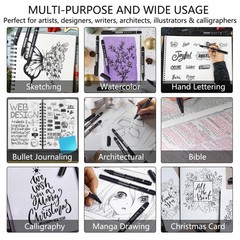 MARTCOLOR Micro Pen Fineliner Pens, 10 Size Fine Point Archival Black Ink Pen…