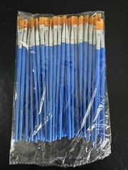 30Pcs Small Paint Brushes Bulk Flat Nylon Brush Handle Acrylic – A0128