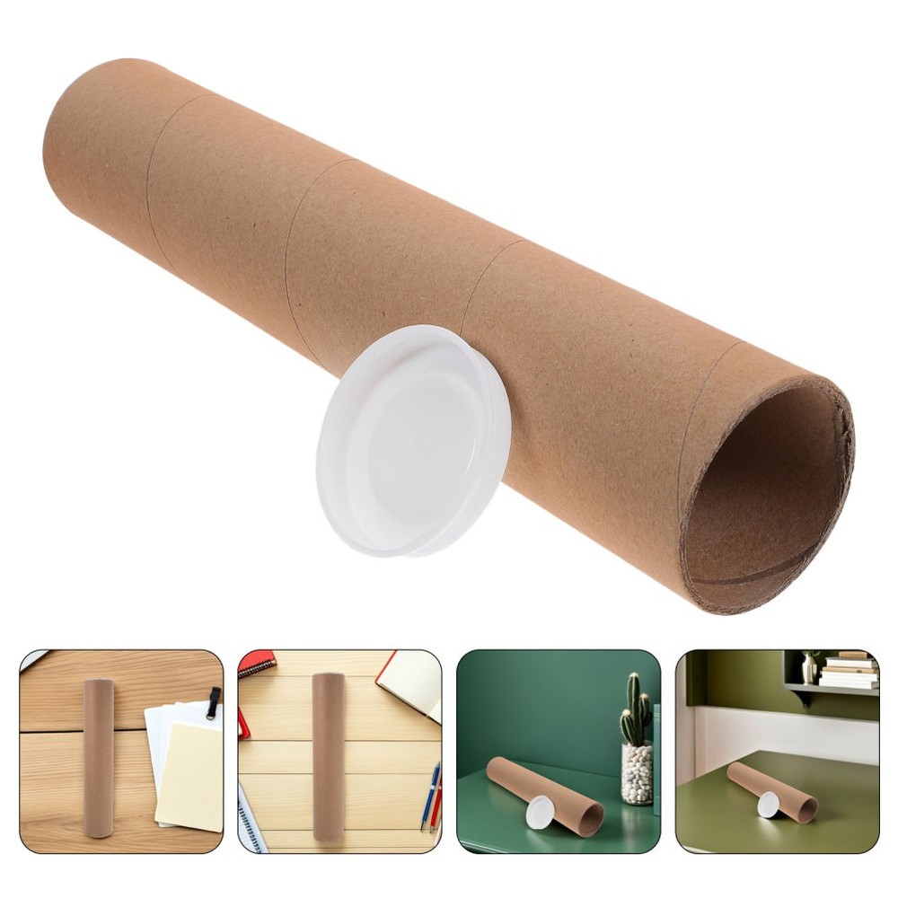 4 PCS Poster Roll Tube for Mailing Craft Tubes Cardboard Kraft Paper Storage