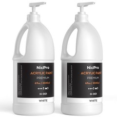 Nicpro 2 Pack White Large Acrylic Paint Set (69 69 Fl Oz (Pack of 2), Whitex2