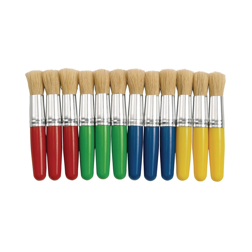 Kids Paint Brushes Jumbo Chubby Set 12 Arts Crafts Classroom Art Supplies