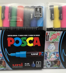 Uni Posca Paint Marker Pen PC-3M 8Colors – 0.9-1.3mm – 2 Packs