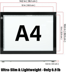 A4 Light Box for Tracing – Ultra-Thin LED Light Table with Adjustable Brightn…