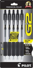 Versatile G2 Gel Roller Pens 0.5mm – Black Ink, Pack of 5 for All Needs