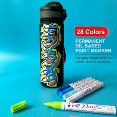 Paint Markers Pens Set, 28 Color Oil-Based Permanent Paint Marker, Medium