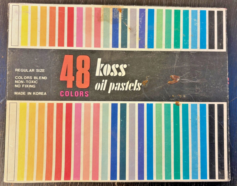 Vintage – Koss Oil Pastels 48 Colors – Regular Size – Non-Toxic – Made in Korea