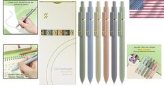 Elegant Retractable Gel Pens – 6 Pcs Fine Point Black Ink for Journaling