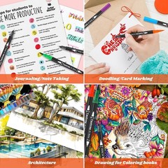 Taotree 36 Colors Dual Tip Art Markers Pens 1 Count (Pack of 36), 36