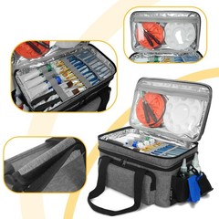 Acrylic Paint Organizer Bag – Holds 54 Bottles (2 oz), Art Supply Grey