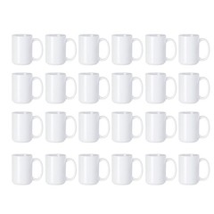 24 Pack Sublimation Mugs Blank 15 OZ Bulk with White Ceramic Photo Coffee Cup…