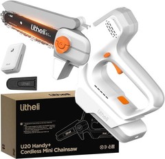 Litheli 6-Inch Mini Chainsaw Cordless, 20V 2.0Ah Battery Powered Handheld Electr