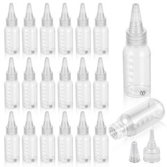 20Pcs Airbrush Paint Bottles Jars 1oz/30ml 1 Count (Pack of 20), transparent