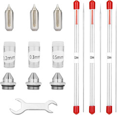18 Pieces Airbrush Nozzle Cap Kit Airbrush Needle Replacement Parts with Wrench