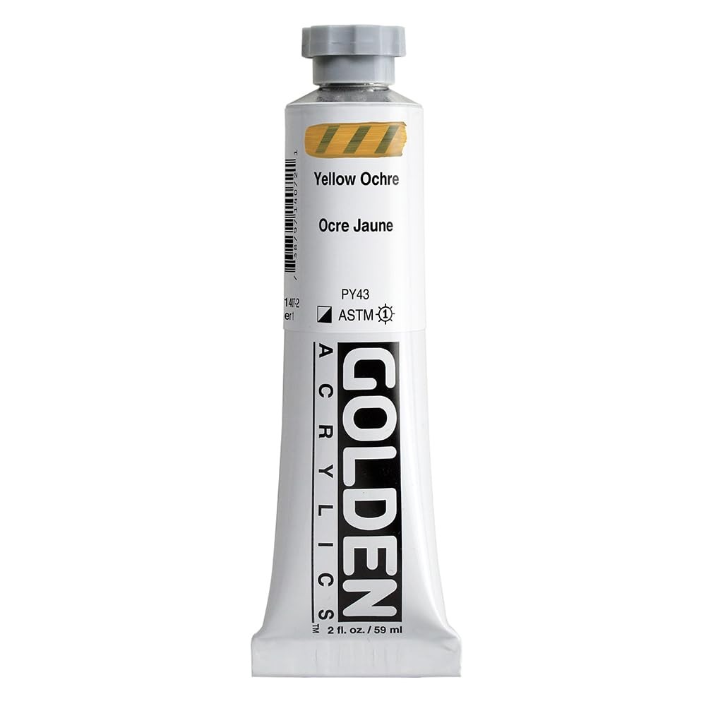 2 fl oz Yellow Ochre Heavy Body Acrylics Professional Paint SemiOpaque