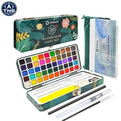 Watercolor Paint Set 50 Colors Travel Art Kit with Brushes Papers Non-toxic f…