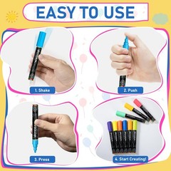 Chalk Markers Set, 30 Colors Liquid Chalk for Blackboard, Glass, Windows, and