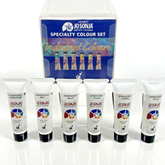 Jo Sonja’s 6 Iridescent Colours Artists Acrylic Paint Tubes Set Art Kit Chroma