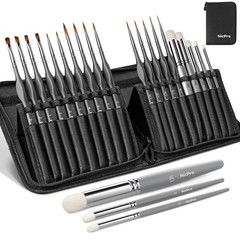 Nicpro Miniature Paint Brushes Dry Brush – 20PCS Model 20 PCS, Gray
