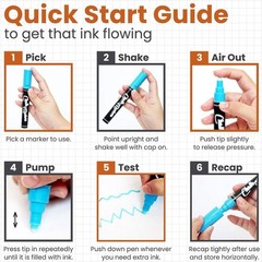 Extra Fine Tip Metallic Chalk Markers 10 Pack 1mm for Chalkboard Glass Windows