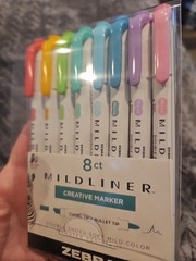 Zebra Mildliner Creative Double Ended Water Resistant Markers 8 Ct SEALED NEW