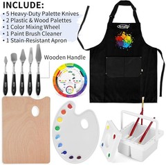 179 Pcs Professional Art Painting Kit with Aluminum & Wood Easel Complete Set
