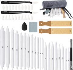 48 PCS Sketch Drawing Tools, 20 Blending Stumps Set and 2 Sandpaper Pencil Sharp