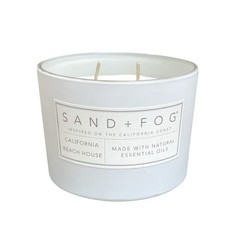 Sand + Fog Scented Candle – California Beach House – 12 oz, beige,off-white