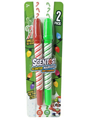 Scentos Candy Cane Scented Markers 2 Pack – Red & Green Holiday Stamper Set
