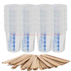 600ml Spray Gun Disposable Measuring Cups 50 Pcs Clear Graduated Plastic Paint